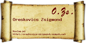 Oreskovics Zsigmond névjegykártya